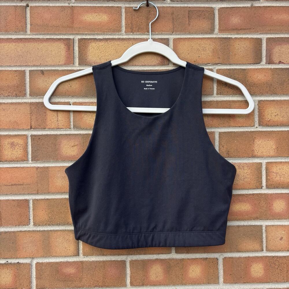 REI Cooperative Women’s Size Medium Black Sports Active Crop Top Sleeveless